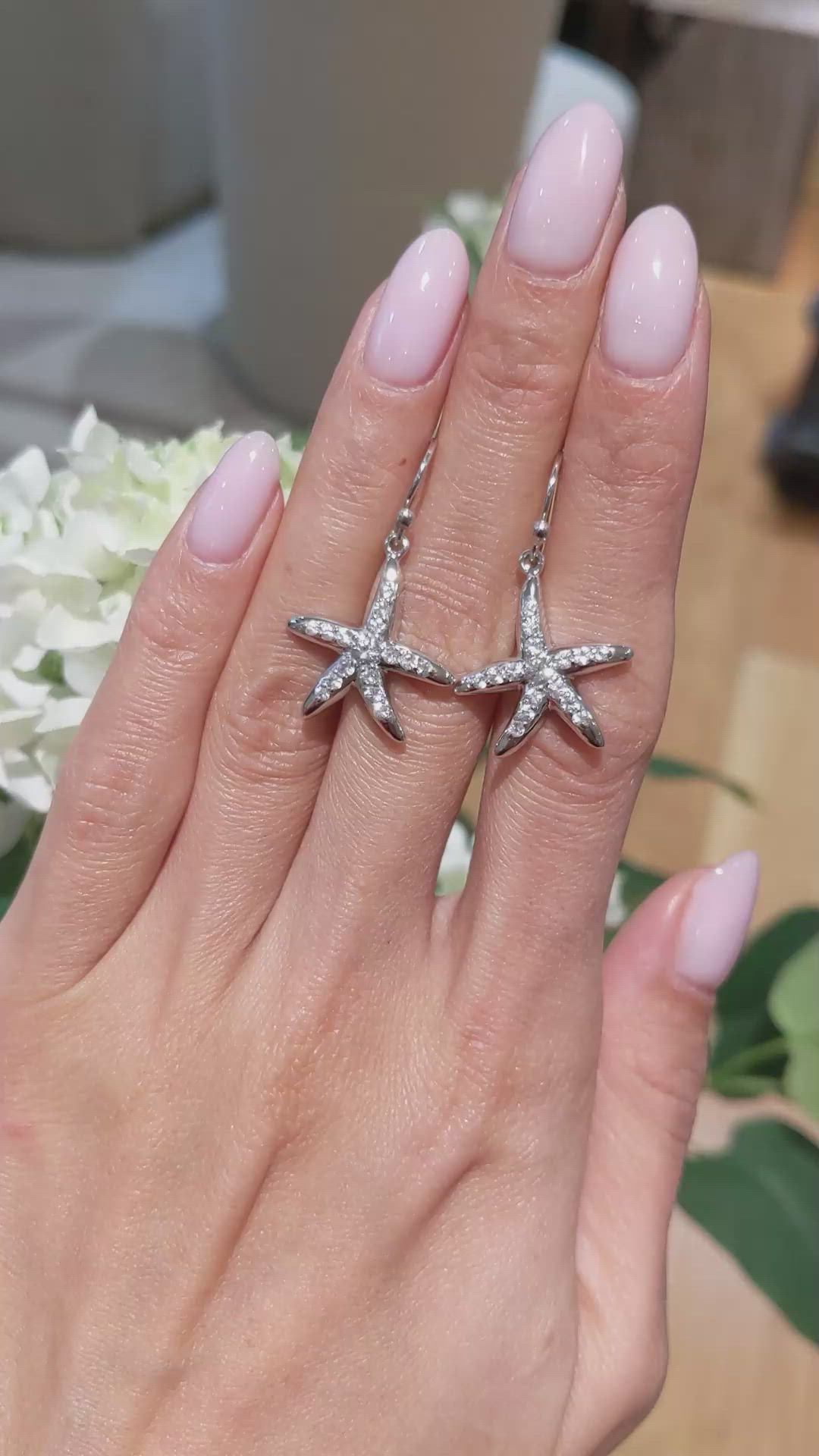 1.20&nbsp;Ct.Tw.Total Carat Weight White Sapphire Pave Earrings, Silver Size Video