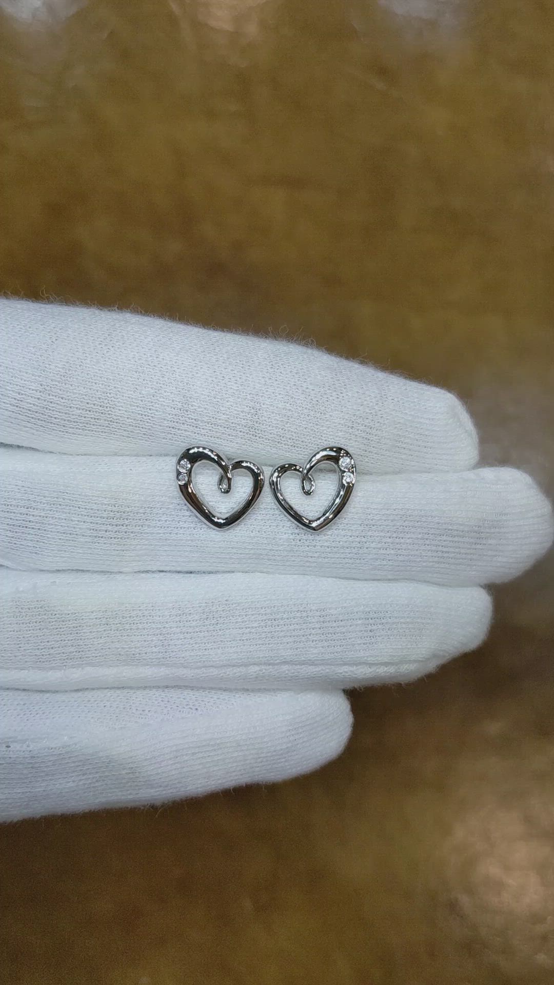 0.10 Ct.Tw. White Sapphire Studs Earrings, Silver Size Video