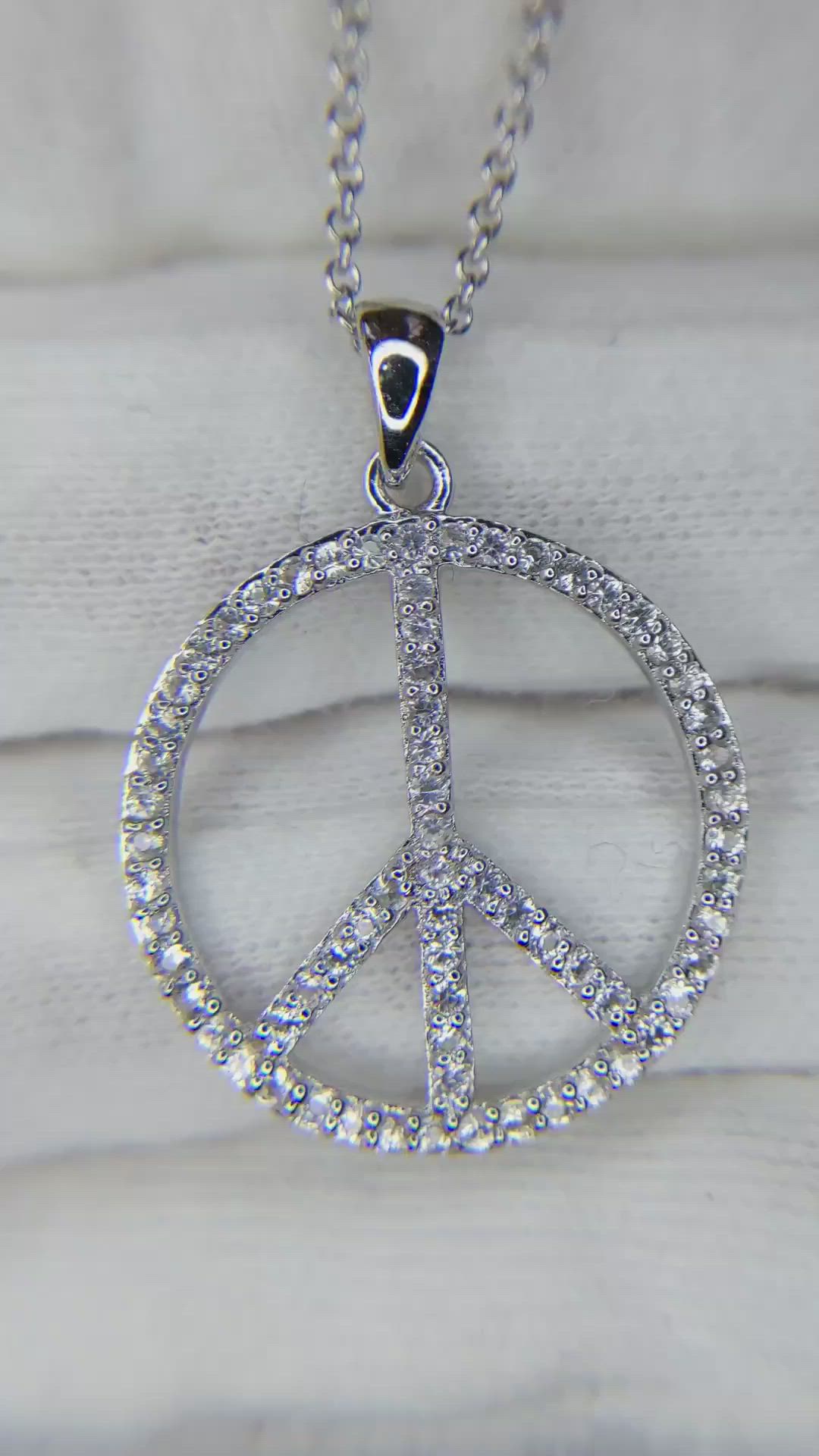 1.70 Ct. White Sapphire Accent Stones Pendant, Silver Size Video