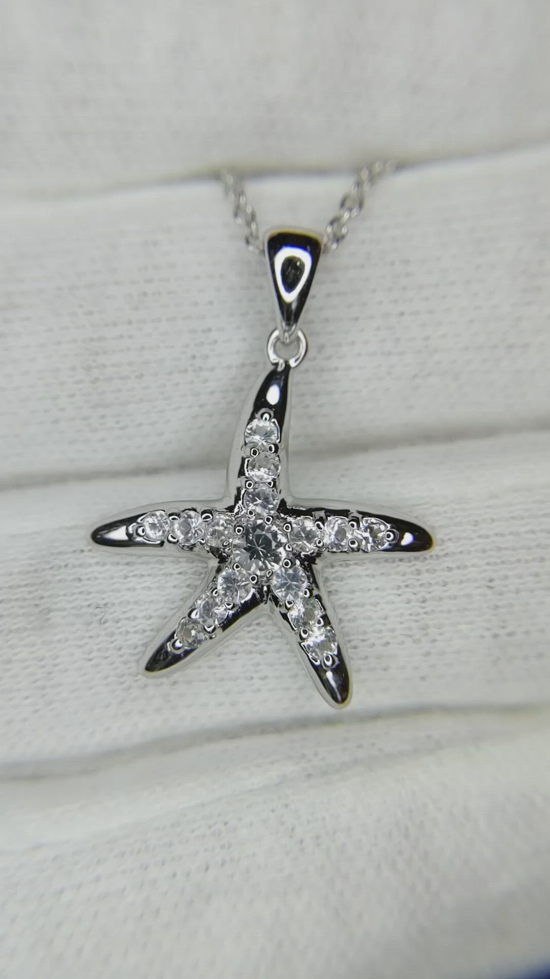 0.78 Ct. White Sapphire Accent Stones Pendant, Silver Size Video