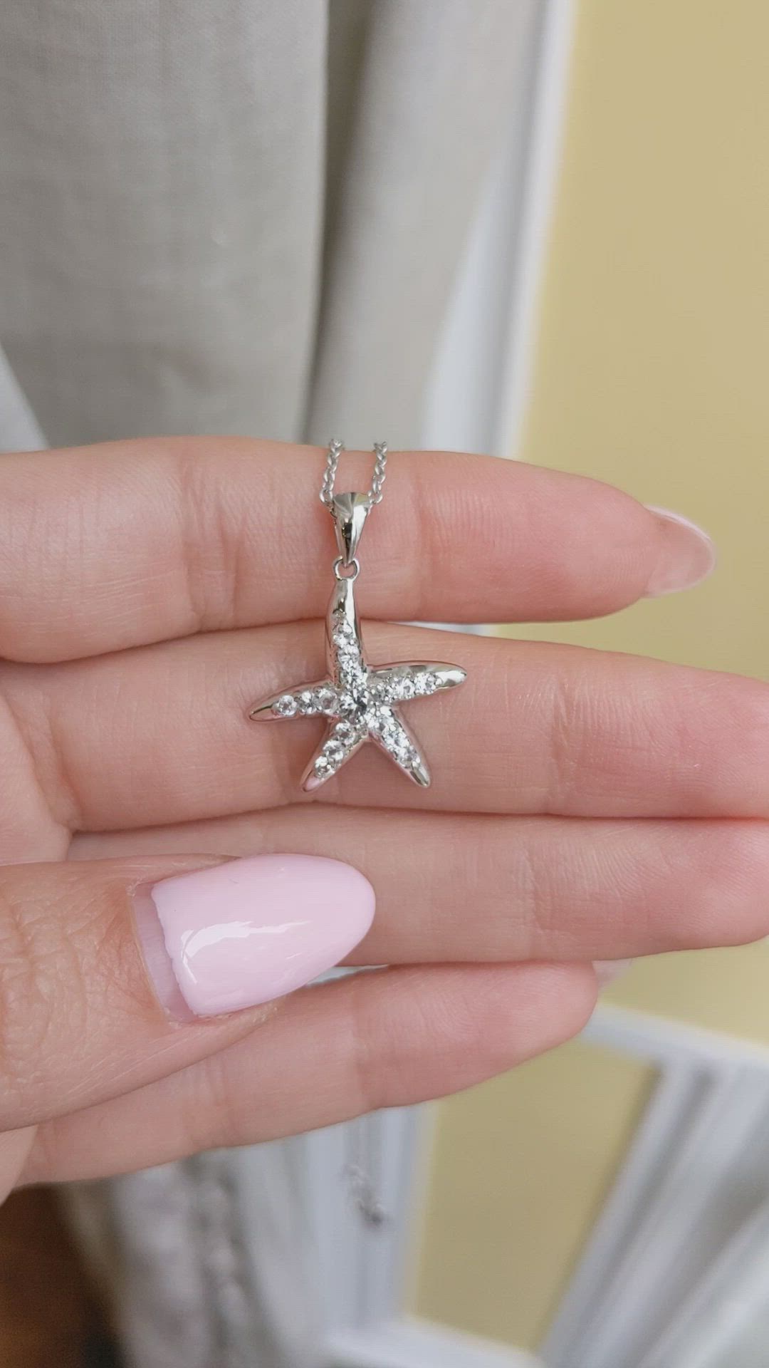 0.78 Ct. White Sapphire Accent Stones Pendant, Silver Size Video