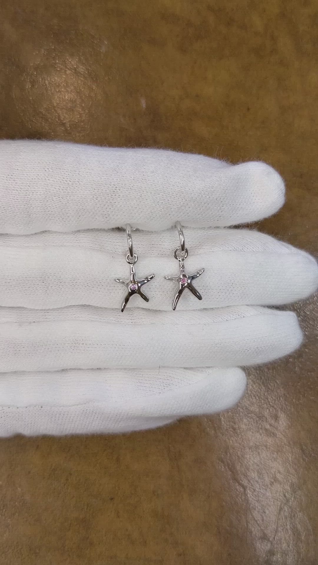 0.02 Ct.Tw. Pink Sapphire Drops Earrings, Silver Size Video