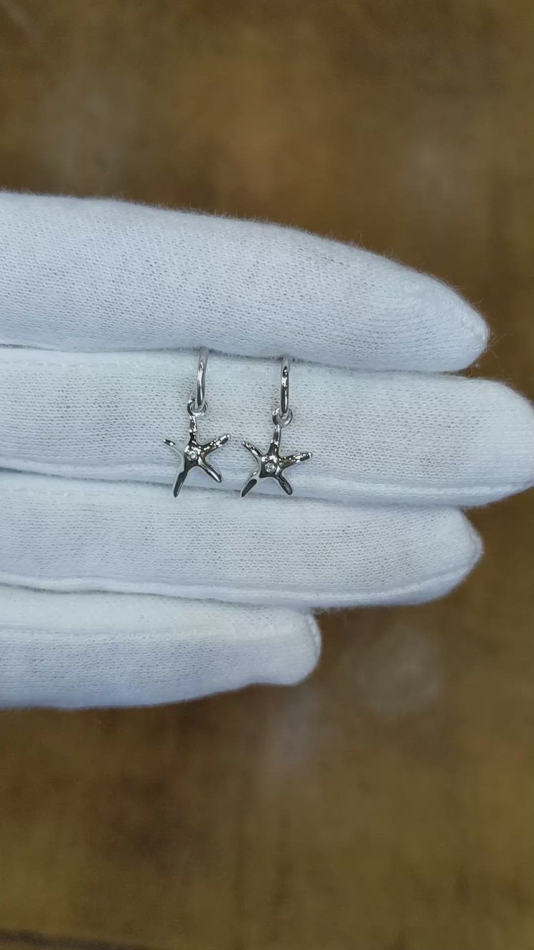 0.02 Ct.Tw.Total Carat Weight Sapphire Drops Earrings, Silver Size Video