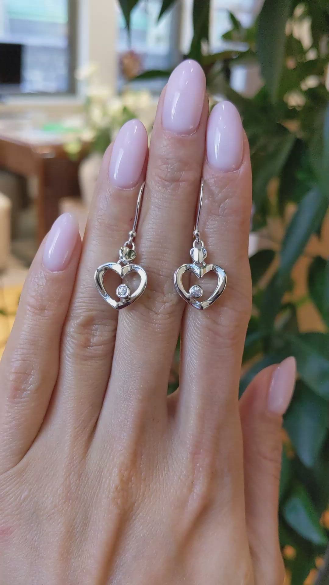 0.10 Ct.Tw.Total Carat Weight White Sapphire Drops Earrings, Silver Size Video