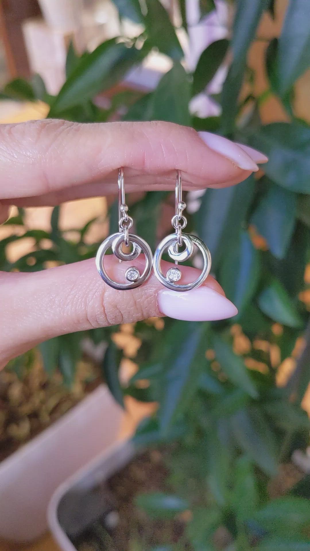 0.10&nbsp;Ct.Tw.Total Carat Weight White Sapphire Bezel Earrings, Silver Size Video