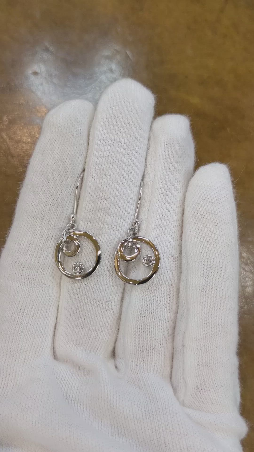 0.10 Ct.Tw. White Sapphire Drops Earrings, Silver Size Video