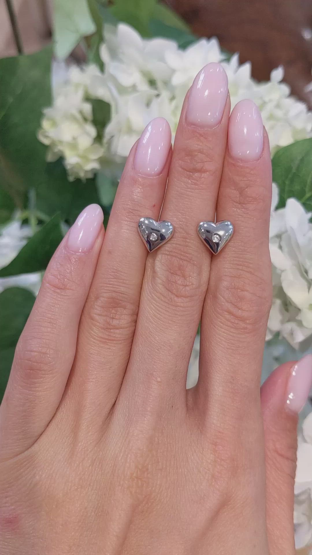 0.04&nbsp;Ct.Tw.Total Carat Weight White Sapphire Studs Earrings, Silver Size Video