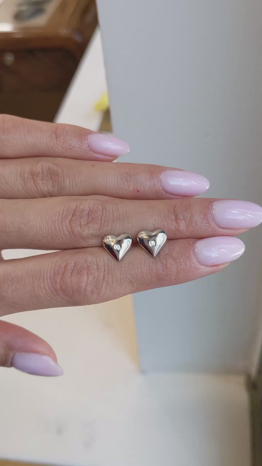 0.04&nbsp;Ct.Tw.Total Carat Weight White Sapphire Studs Earrings, Silver Size Video