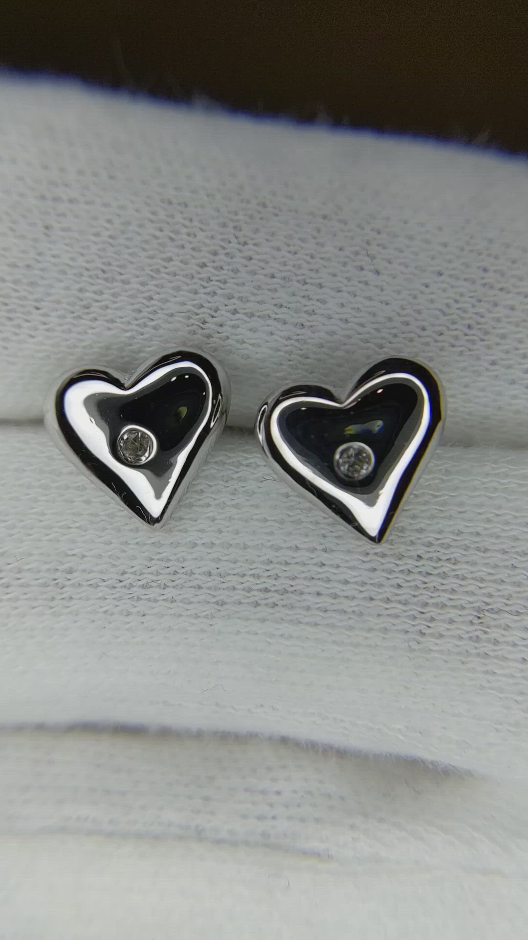 0.04 Ct.Tw. White Sapphire Studs Earrings, Silver Size Video
