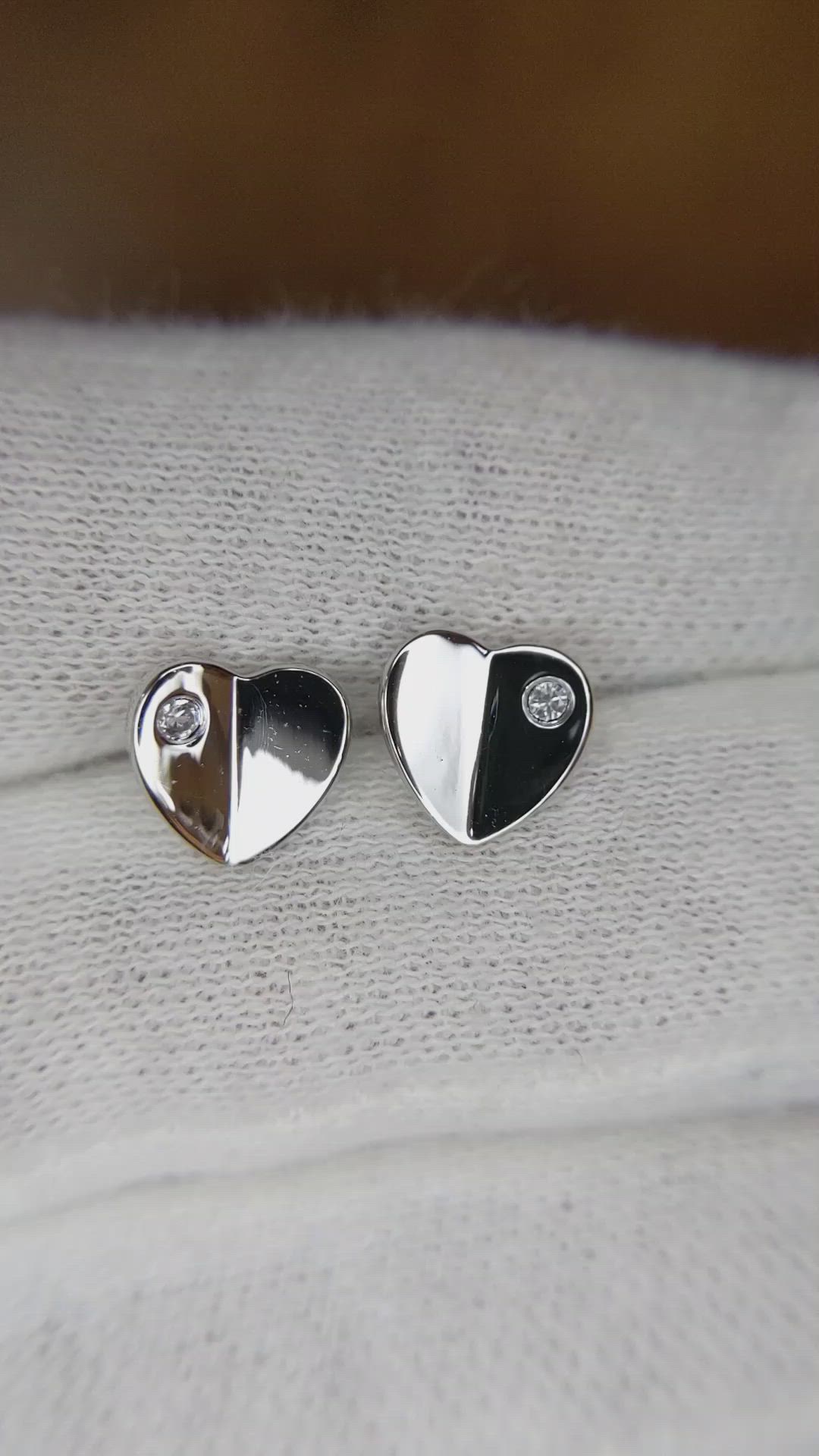 0.04 Ct.Tw. White Sapphire Studs Earrings, Silver Size Video