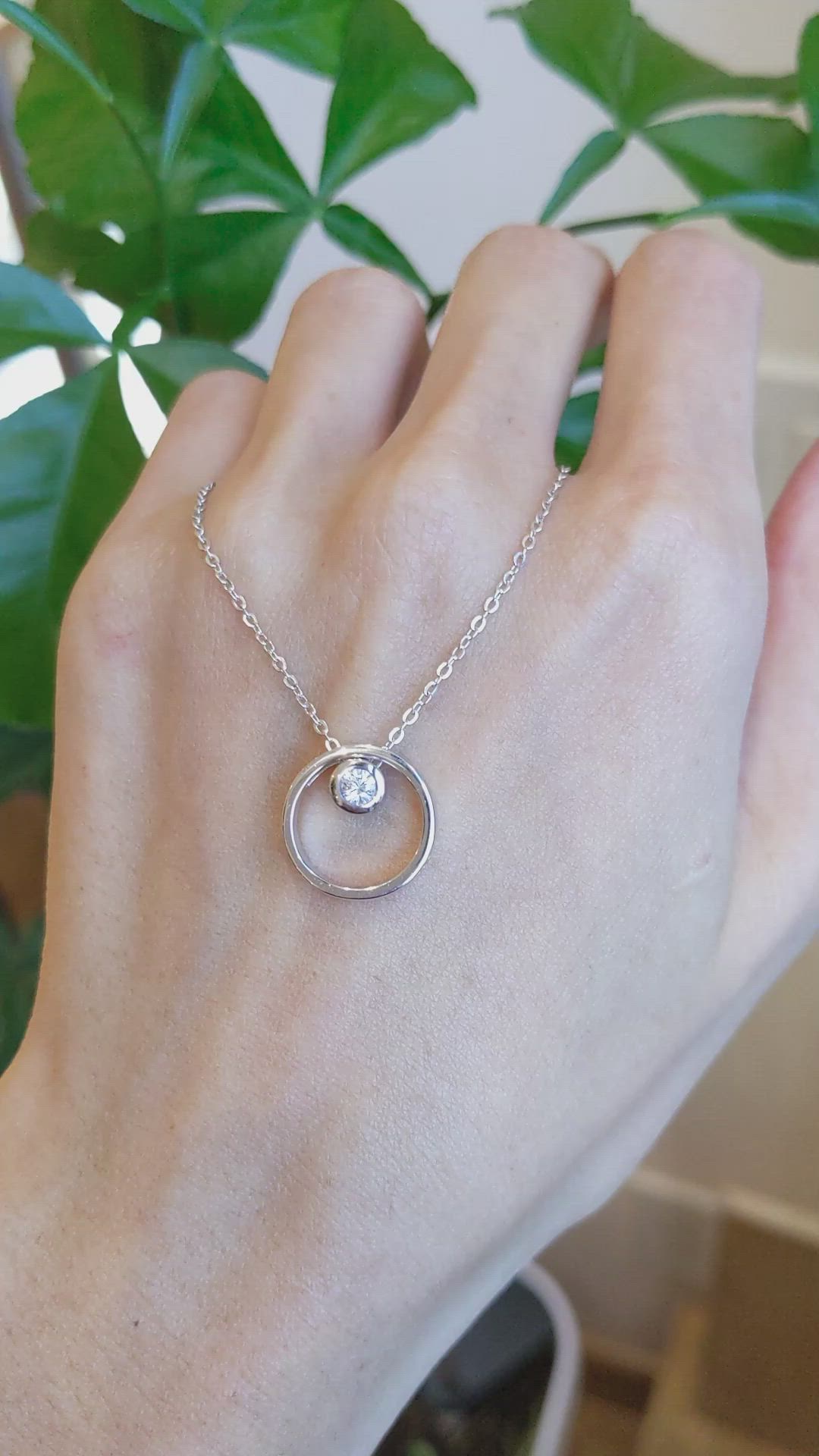 0.20 Ct. White Sapphire Solitaire Pendant, Silver Size Video