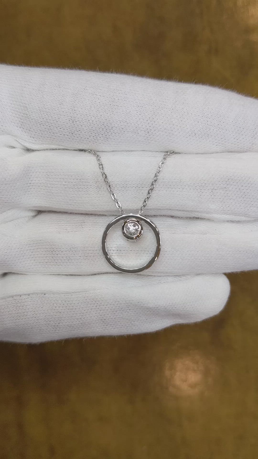 0.20 Ct. White Sapphire Solitaire Pendant, Silver Size Video
