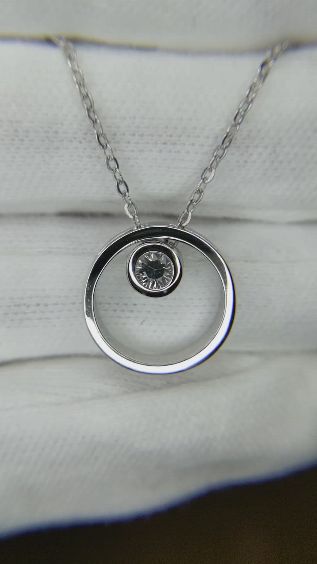 0.20 Ct. White Sapphire Solitaire Pendant, Silver Size Video