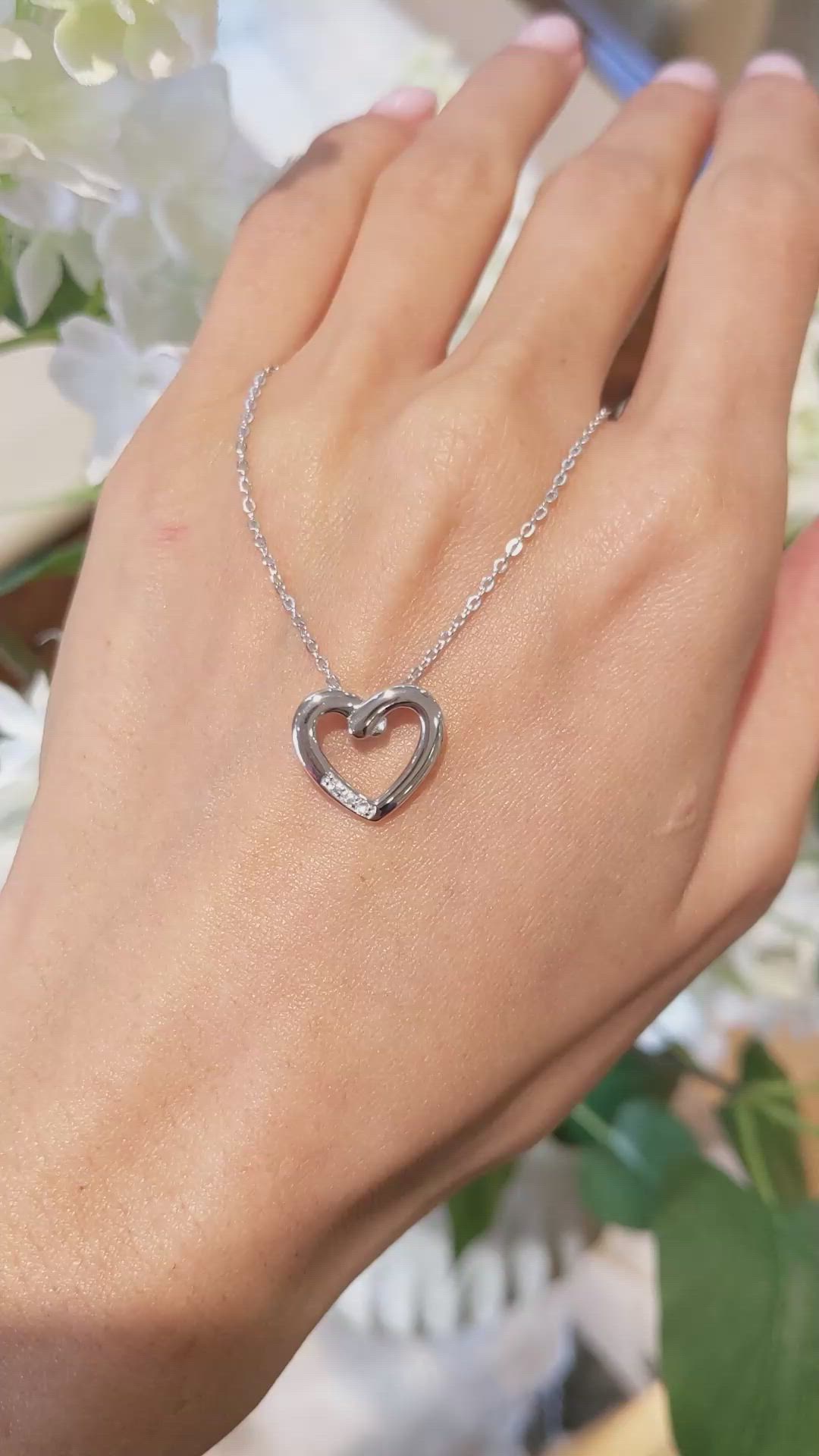 0.03 Ct. White Sapphire Accent Stones Pendant, Silver Size Video