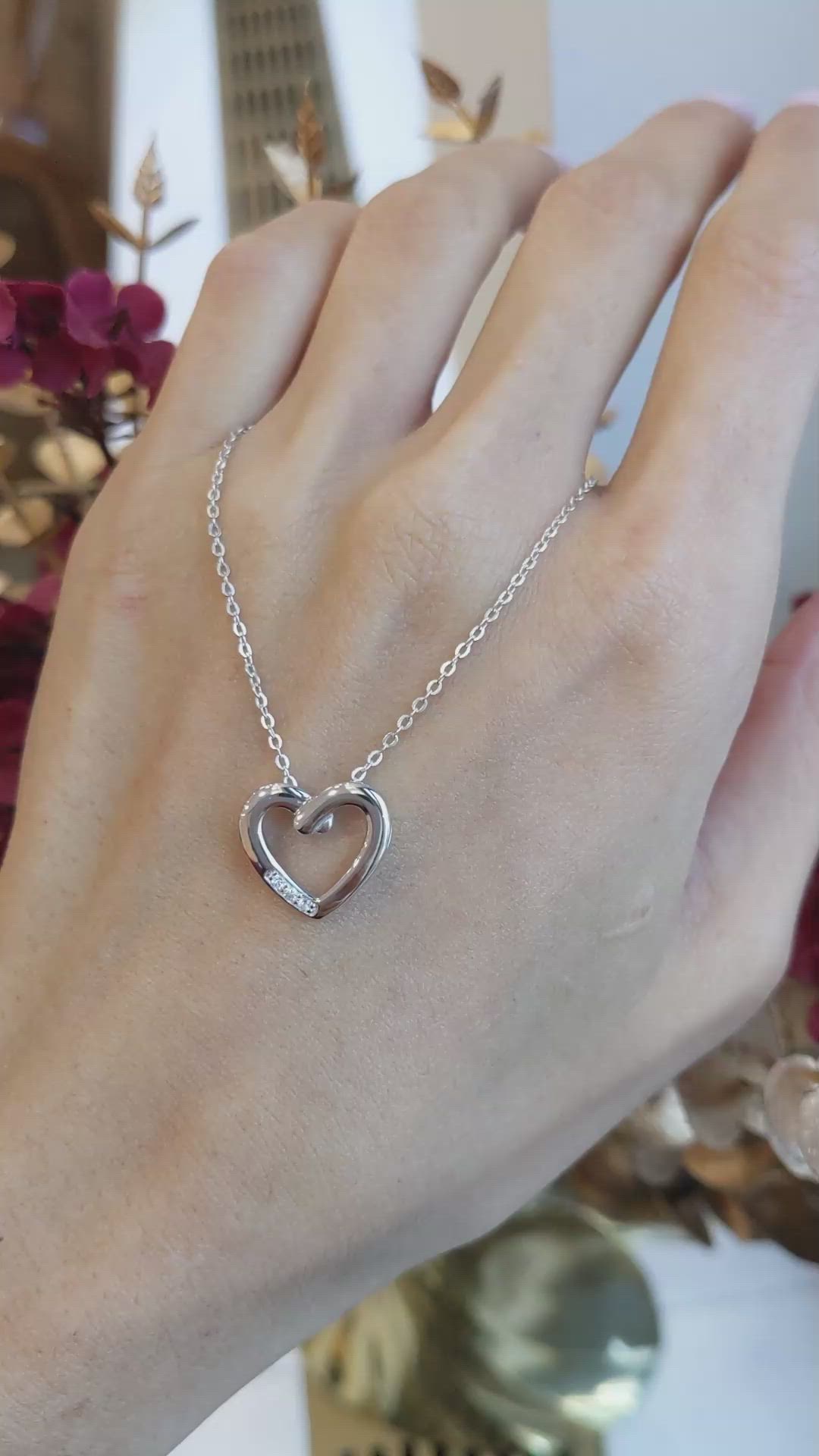 0.03 Ct. White Sapphire Accent Stones Pendant, Silver Size Video