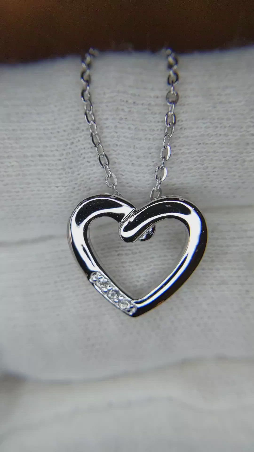 0.03 Ct. White Sapphire Accent Stones Pendant, Silver Size Video