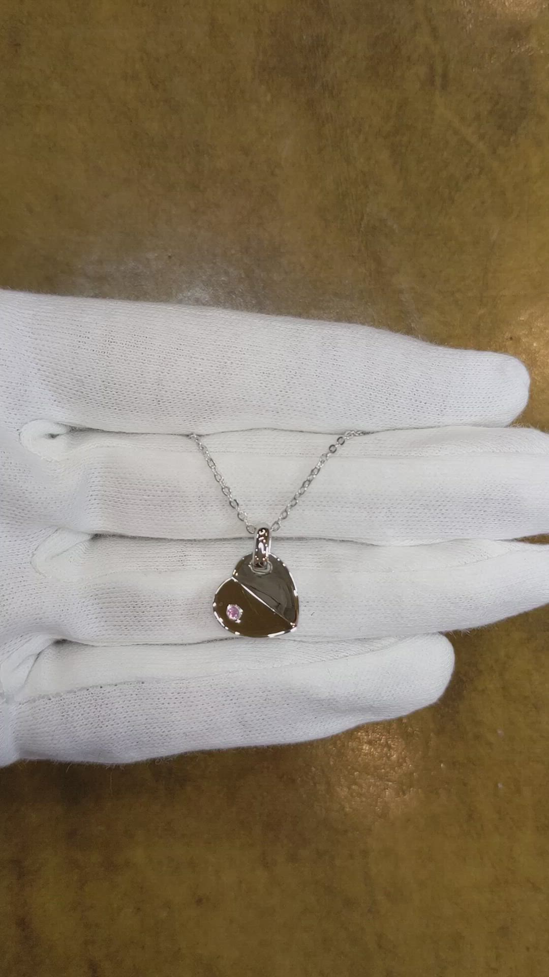 0.03 Ct. Pink Sapphire Solitaire Pendant, Silver Size Video