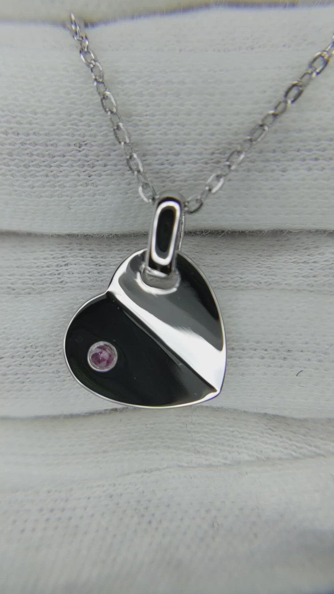 0.03 Ct. Pink Sapphire Solitaire Pendant, Silver Size Video