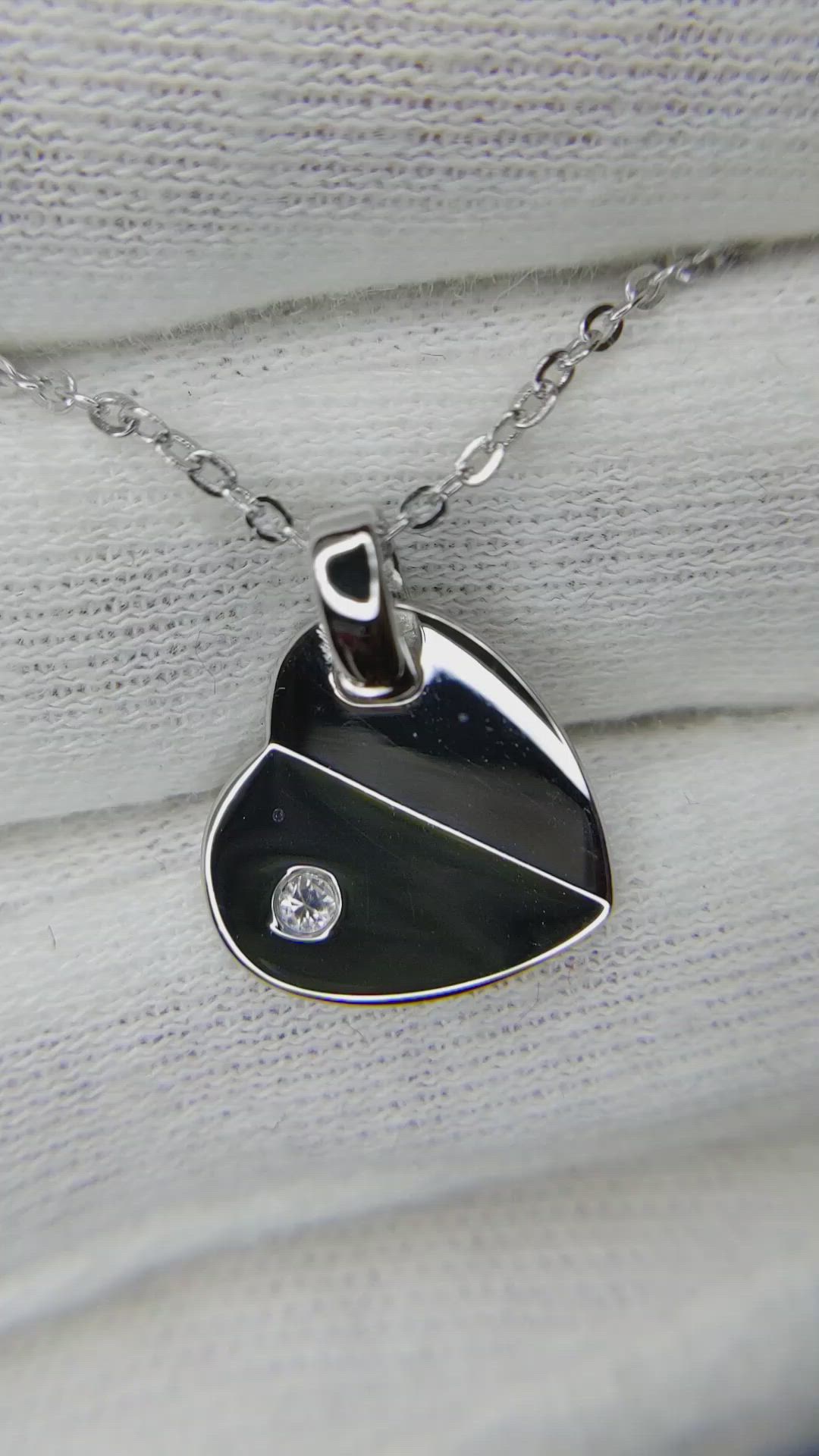 0.03 Ct. White Sapphire Solitaire Pendant, Silver Size Video