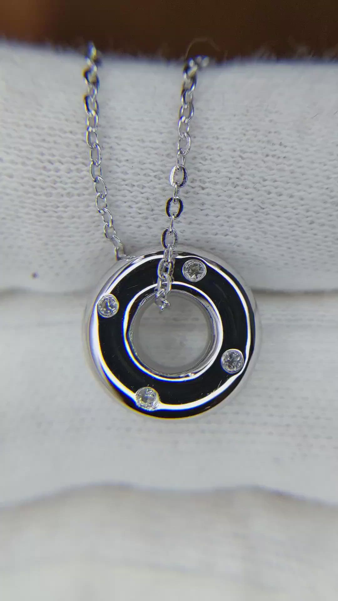 0.08 Ct. White Sapphire Accent Stones Pendant, Silver Size Video