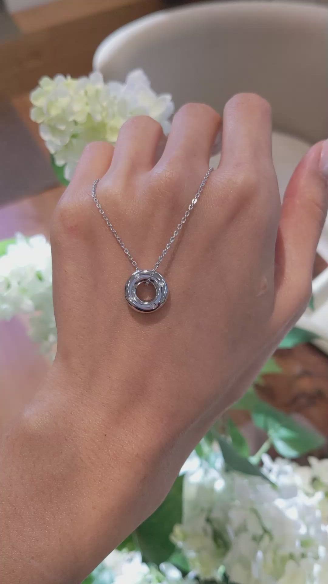 0.08 Ct. White Sapphire Accent Stones Pendant, Silver Size Video