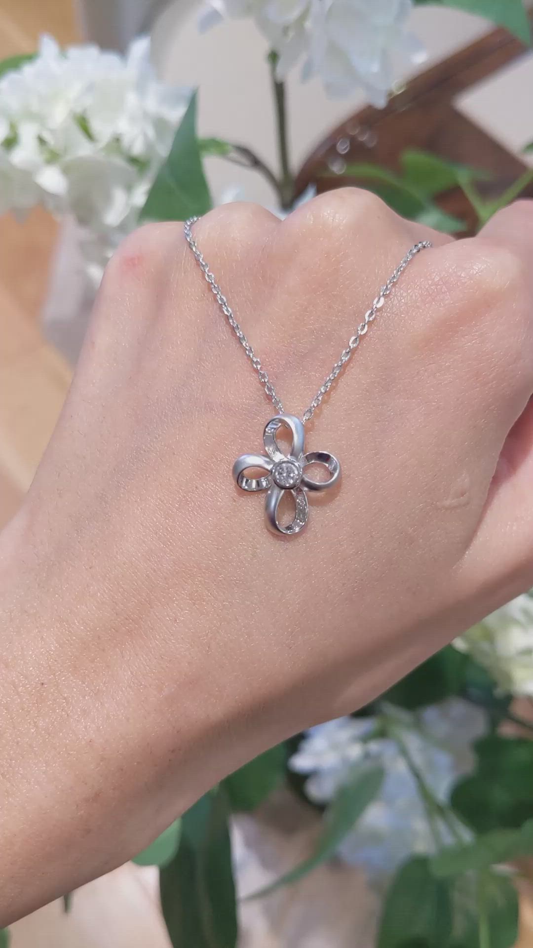 0.20 Ct. White Sapphire Accent Stones Pendant, Silver Size Video