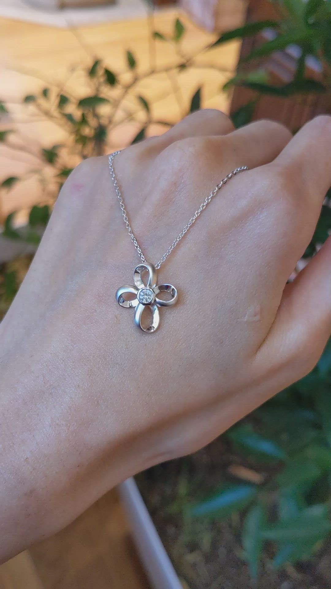 0.20 Ct. White Sapphire Accent Stones Pendant, Silver Size Video