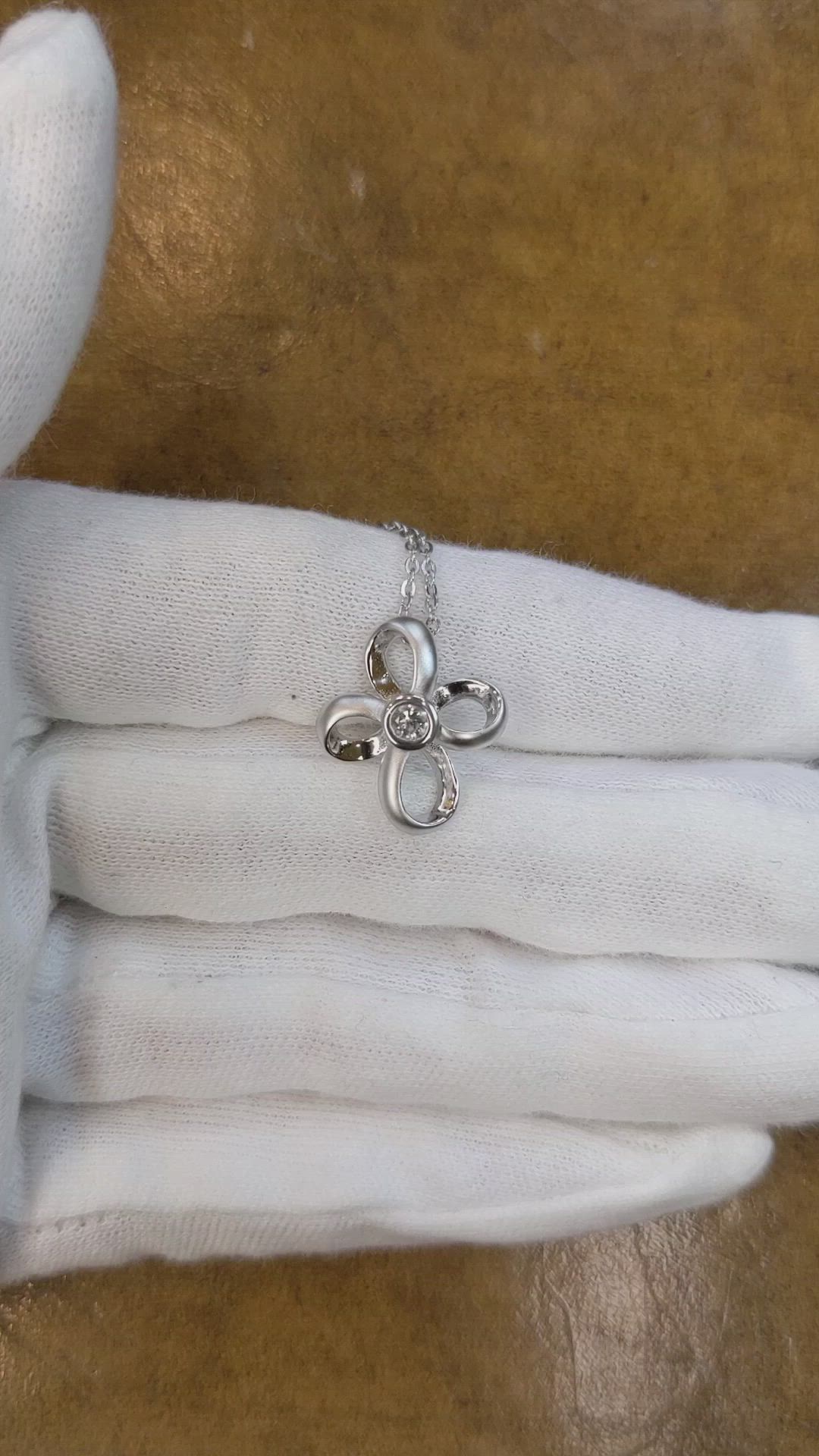 0.20 Ct. White Sapphire Accent Stones Pendant, Silver Size Video