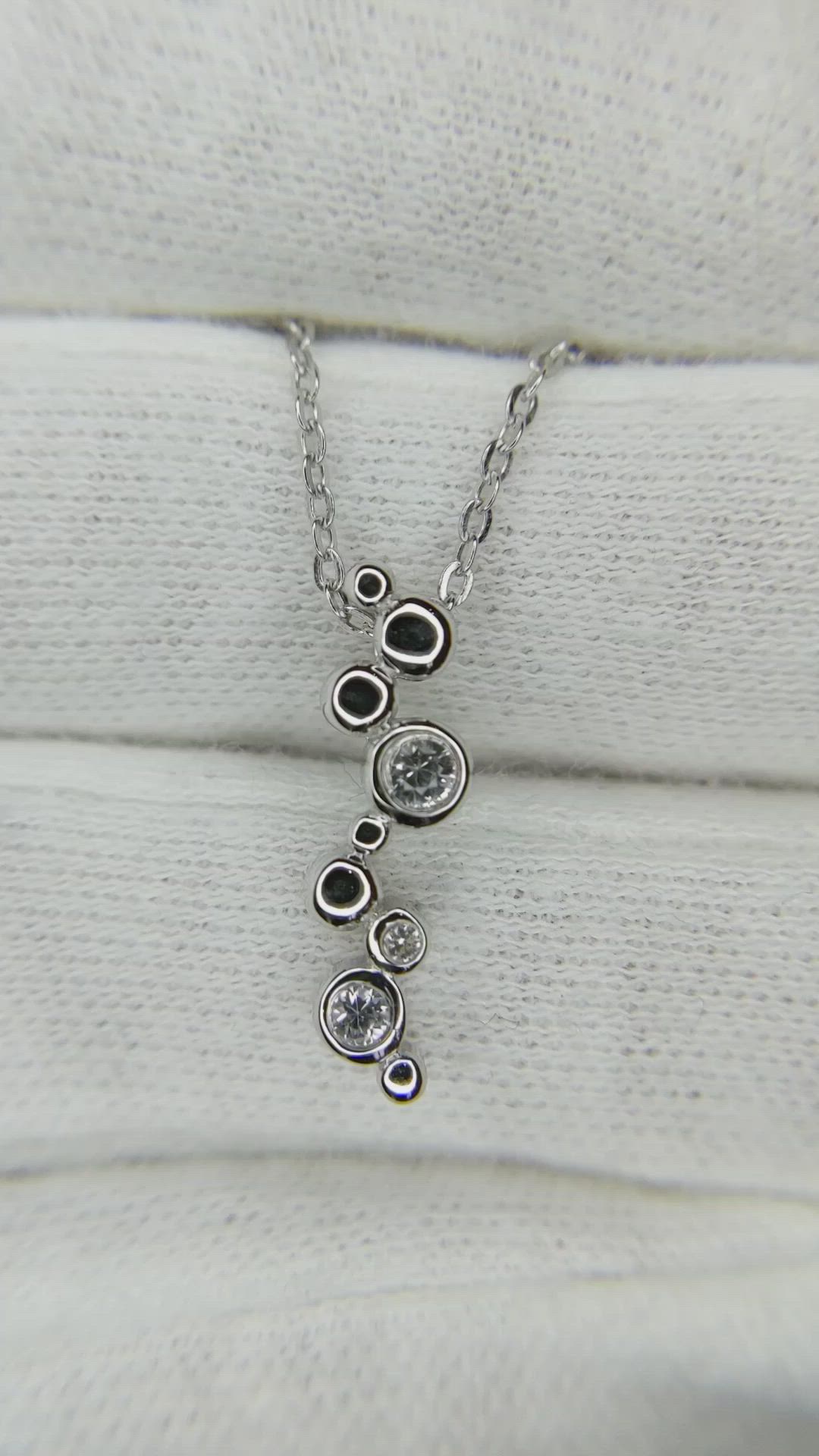 0.13 Ct. White Sapphire Accent Stones Pendant, Silver Size Video