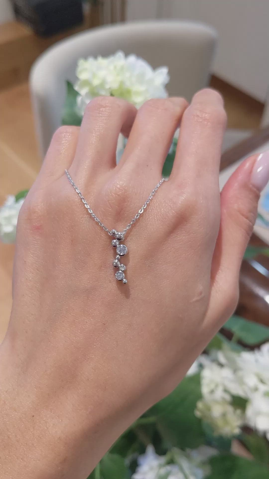 0.13 Ct. White Sapphire Accent Stones Pendant, Silver Size Video