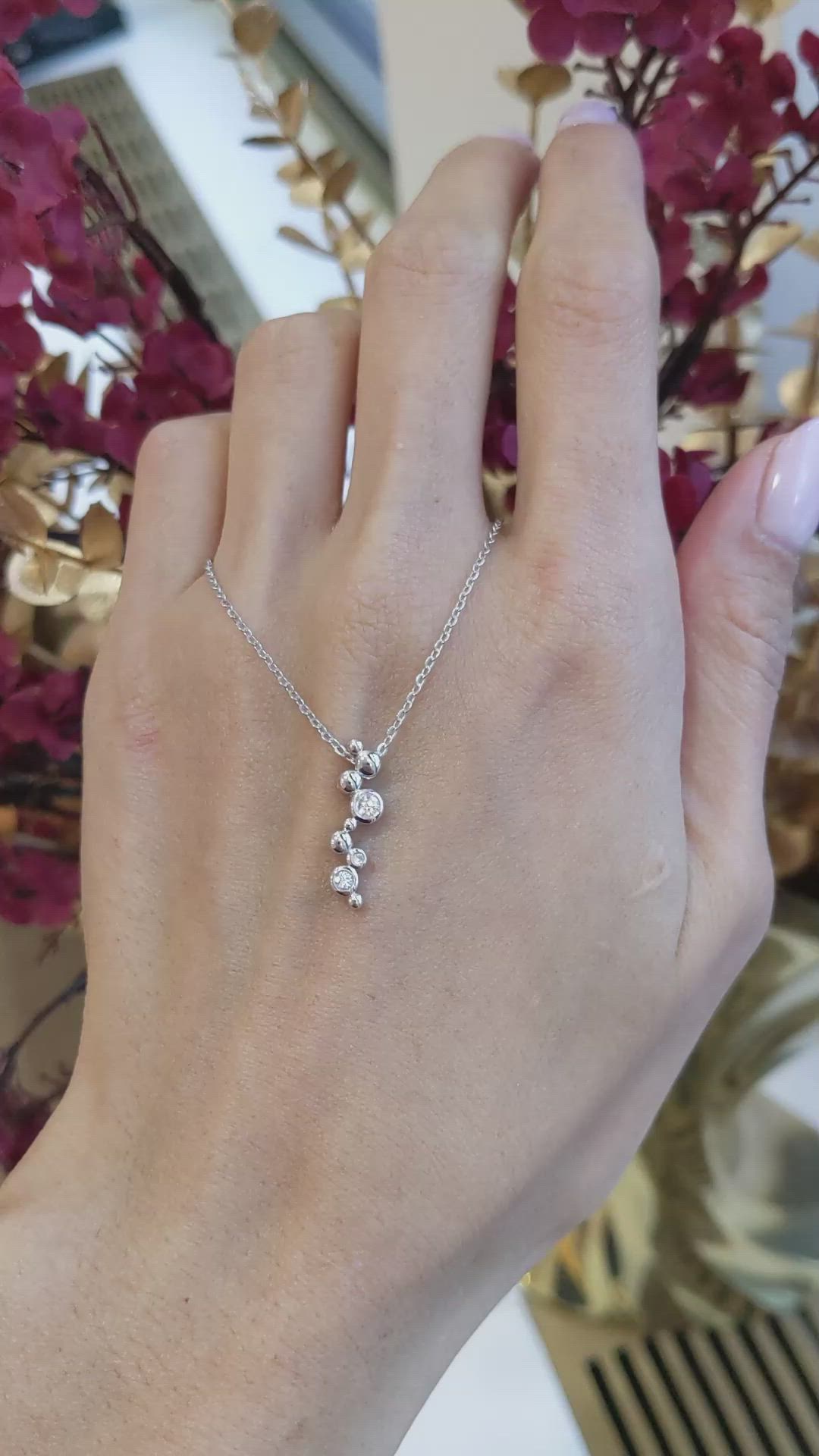 0.13 Ct. White Sapphire Accent Stones Pendant, Silver Size Video