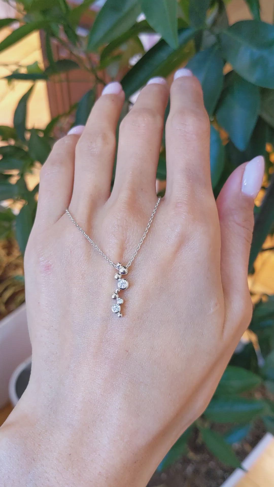 0.13 Ct. White Sapphire Accent Stones Pendant, Silver Size Video