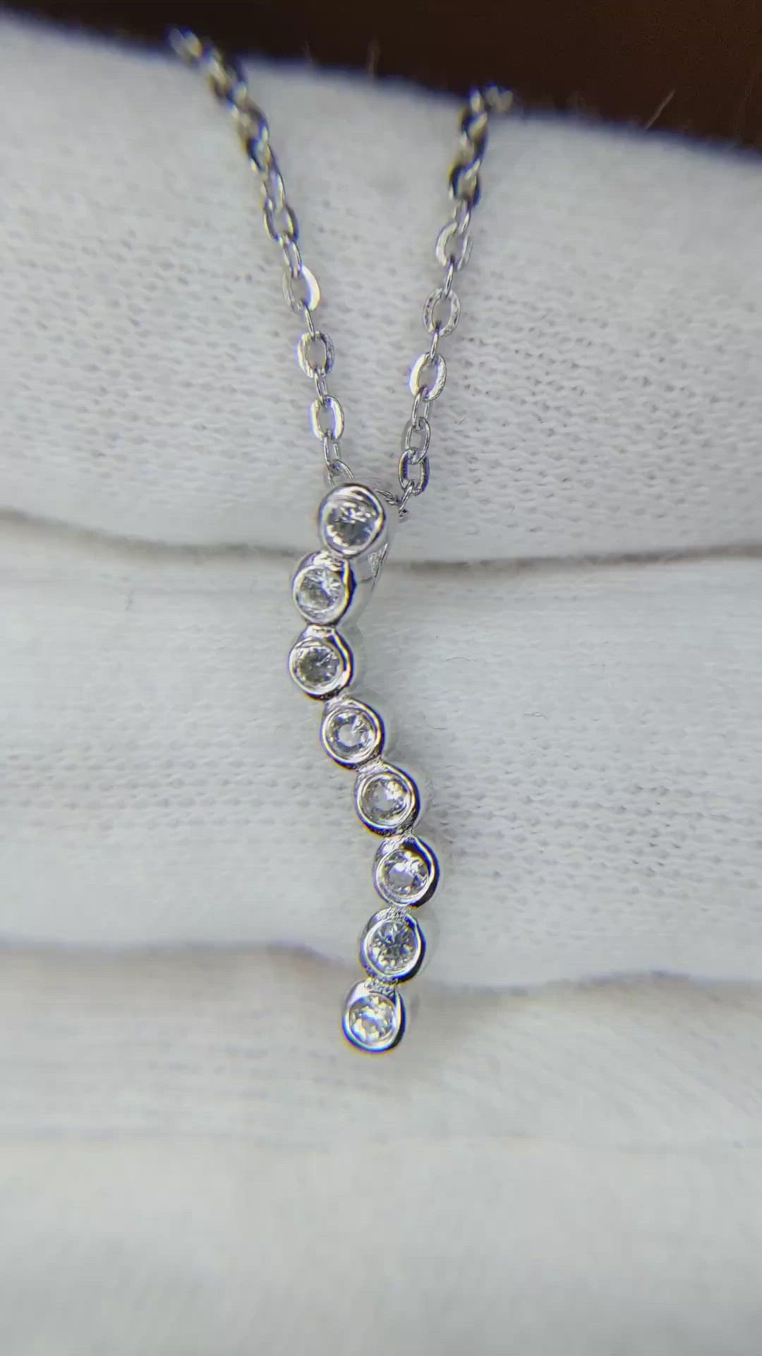 0.16 Ct. White Sapphire Accent Stones Pendant, Silver Size Video