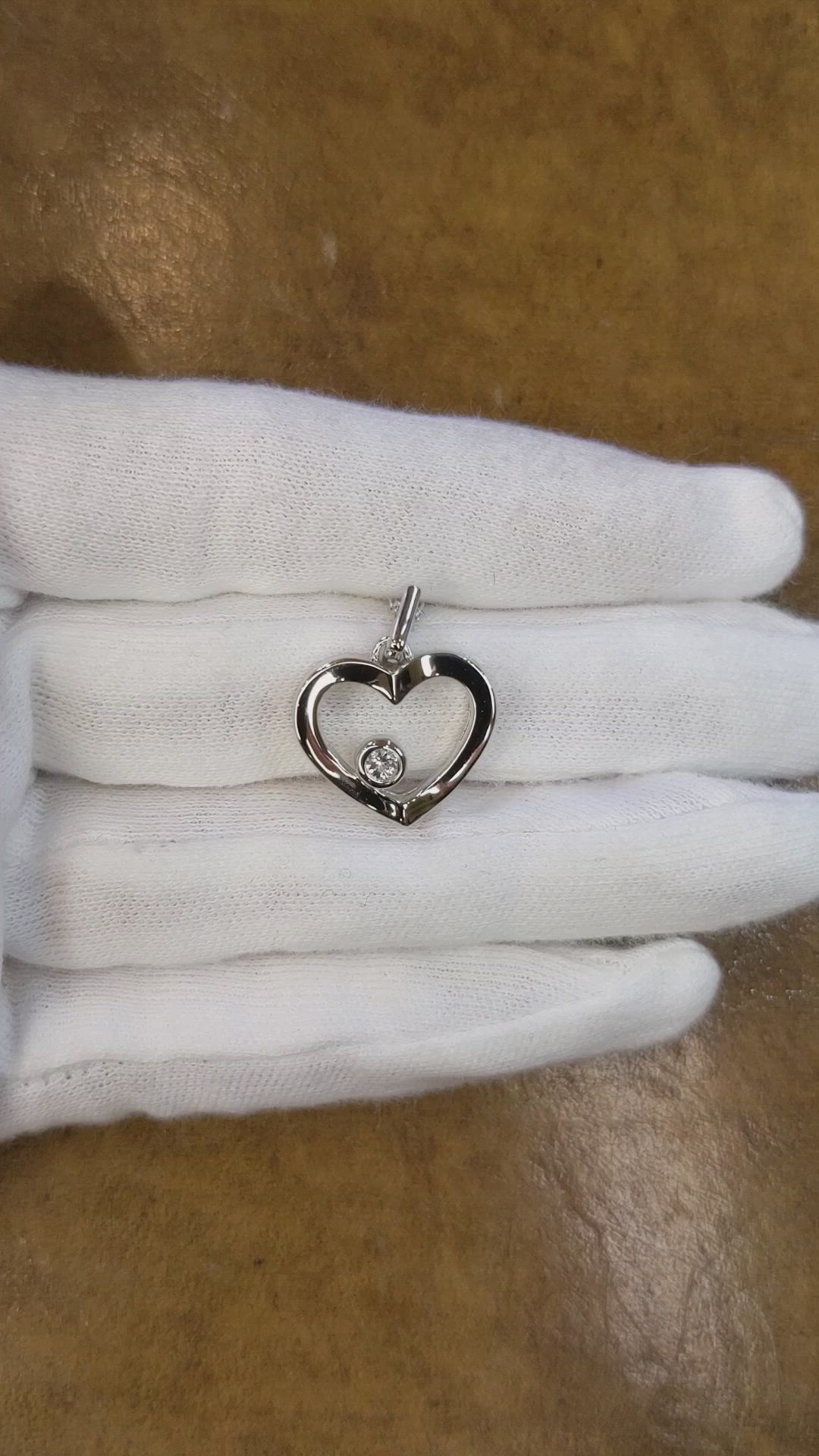 0.10 Ct. White Sapphire Solitaire Pendant, Silver Size Video