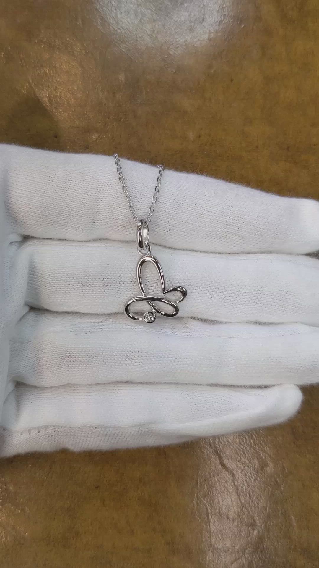 0.04 Ct. White Sapphire Accent Stones Pendant, Silver Size Video