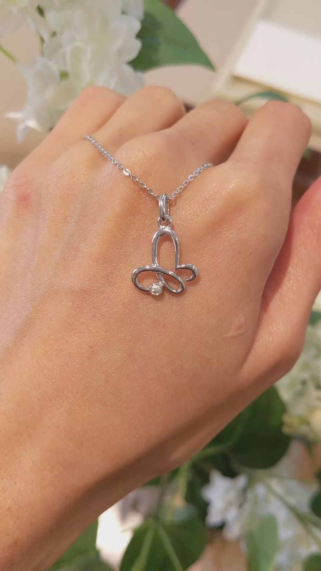 0.04 Ct. White Sapphire Accent Stones Pendant, Silver Size Video