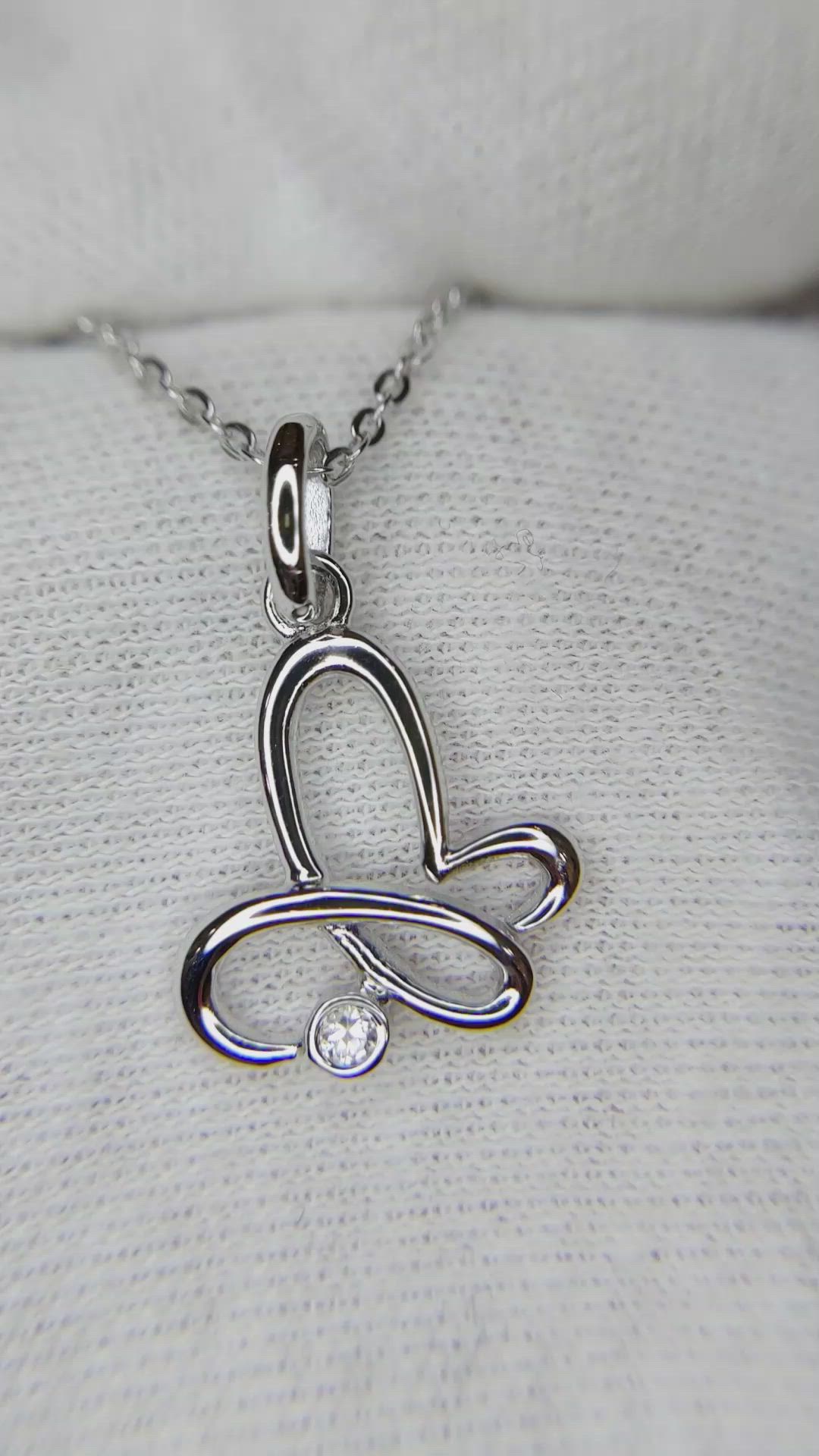 0.04 Ct. White Sapphire Accent Stones Pendant, Silver Size Video