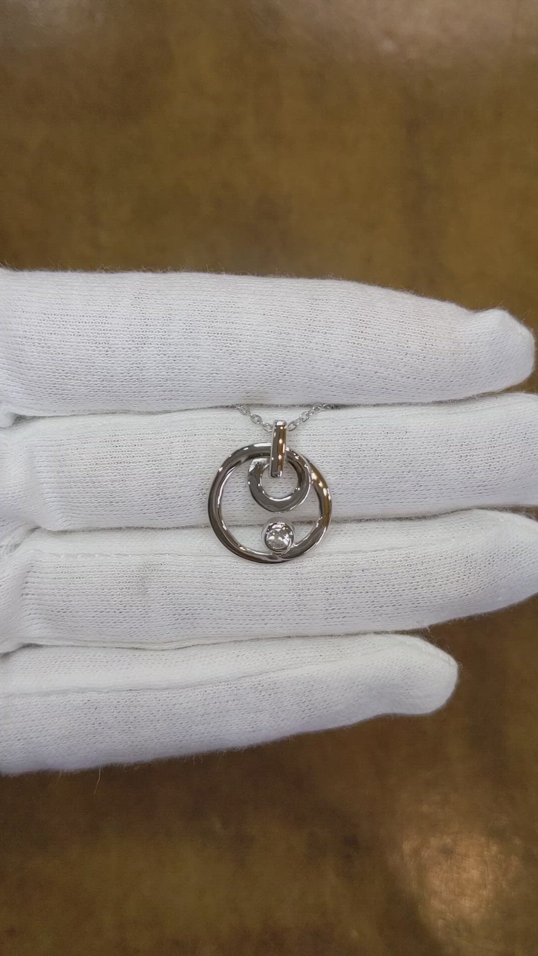 0.10 Ct. White Sapphire Solitaire Pendant, Silver Size Video