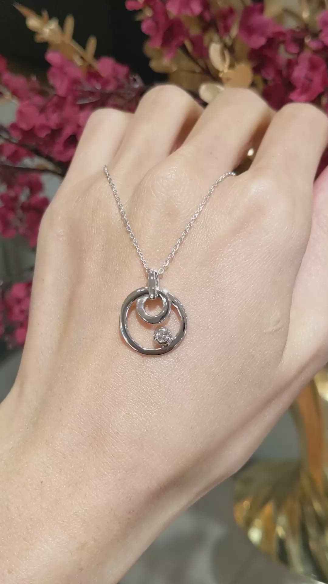 0.10 Ct. White Sapphire Solitaire Pendant, Silver Size Video