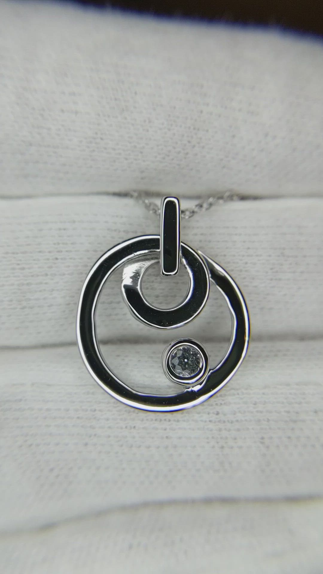 0.10 Ct. White Sapphire Solitaire Pendant, Silver Size Video