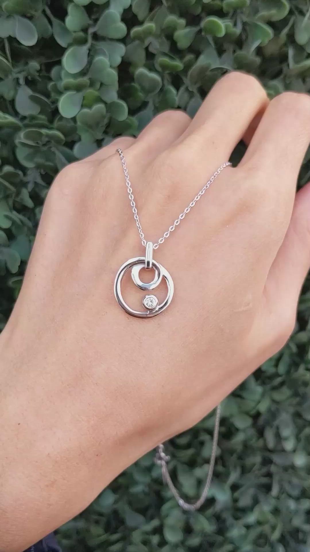0.10 Ct. White Sapphire Solitaire Pendant, Silver Size Video