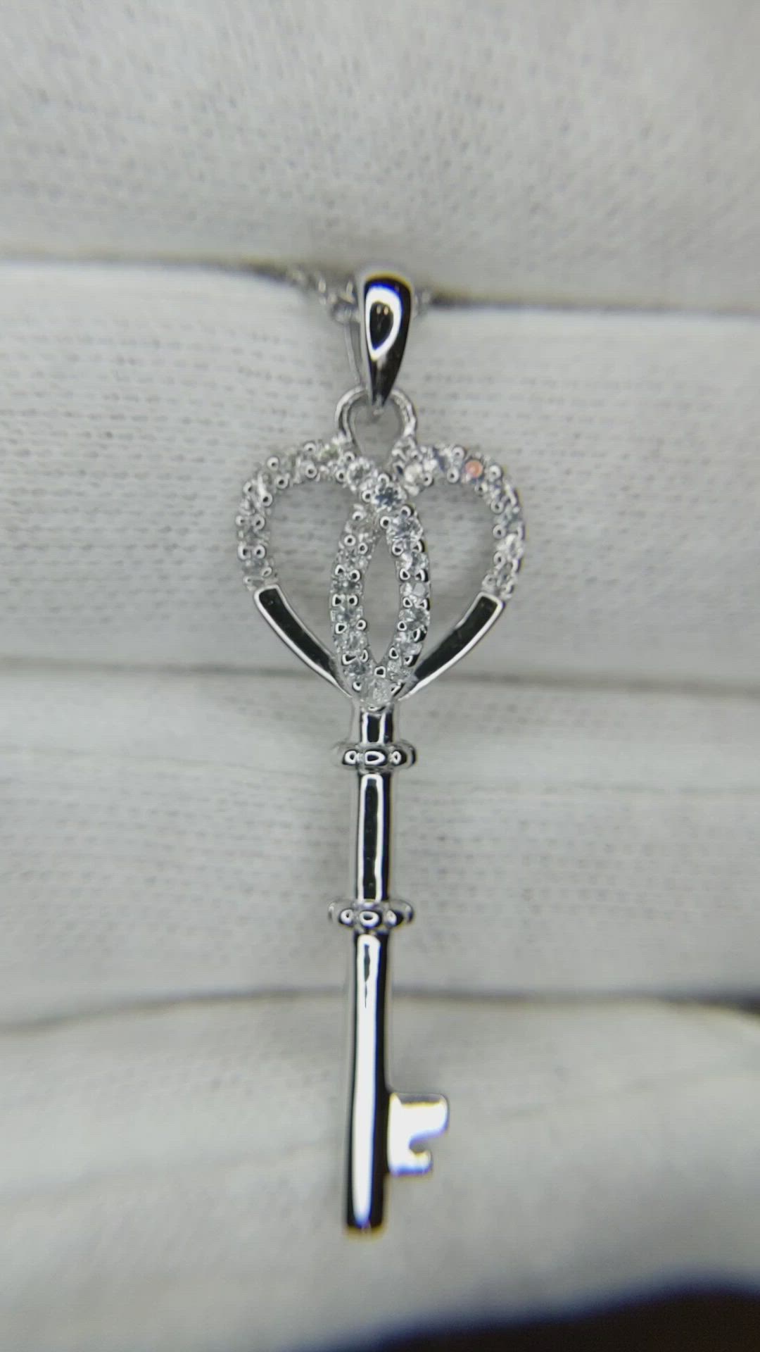 0.28 Ct. White Sapphire Accent Stones Pendant, Silver Size Video