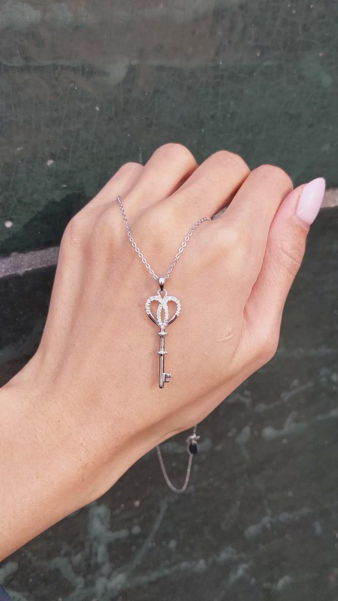 0.28 Ct. White Sapphire Accent Stones Pendant, Silver Size Video