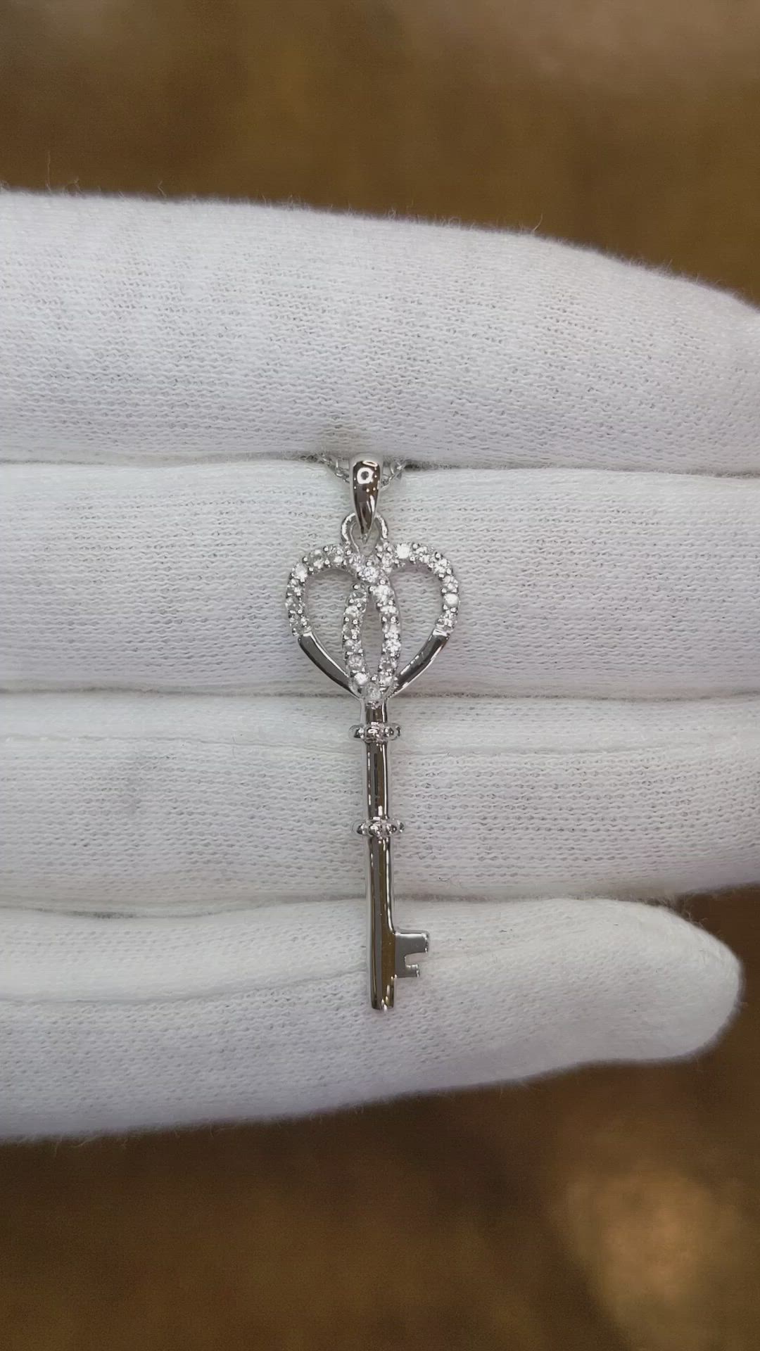 0.28 Ct. White Sapphire Accent Stones Pendant, Silver Size Video