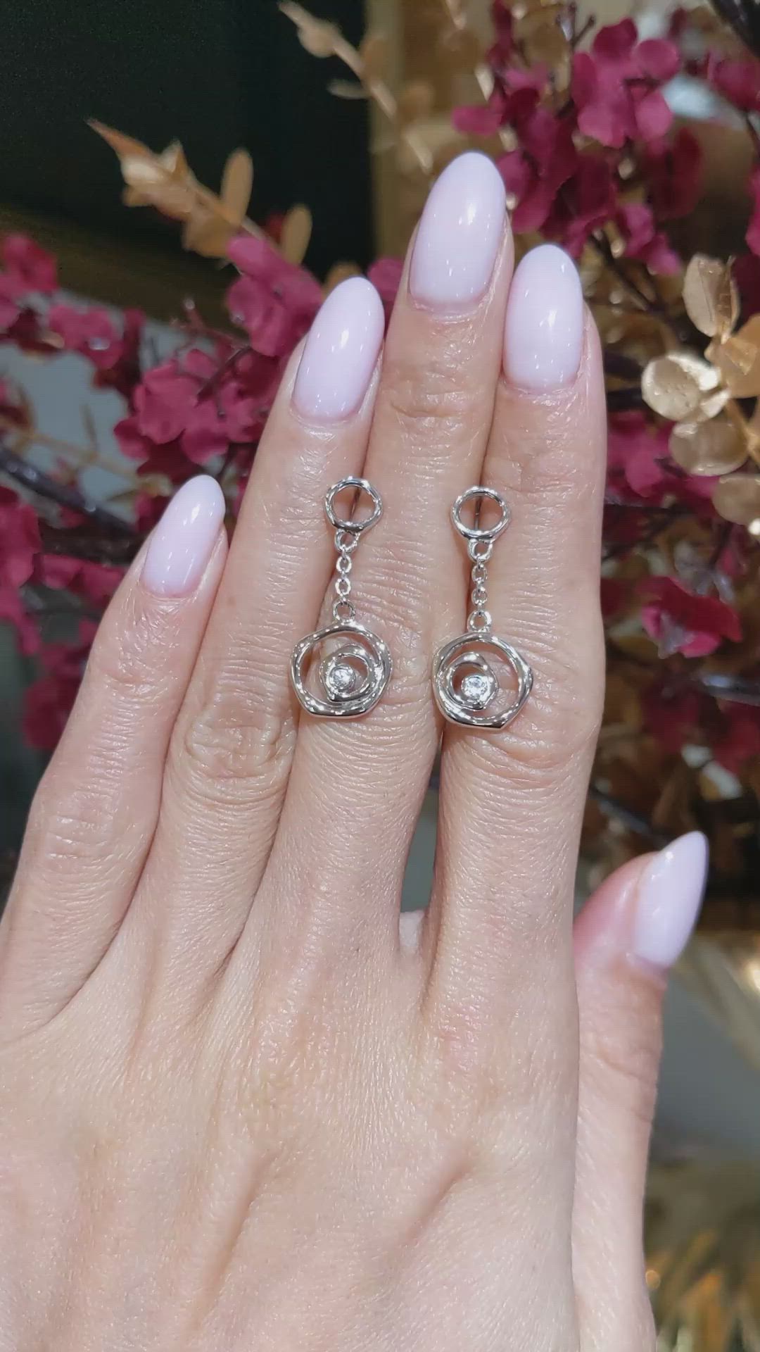 0.08&nbsp;Ct.Tw.Total Carat Weight White Sapphire Bezel Earrings, Silver Size Video