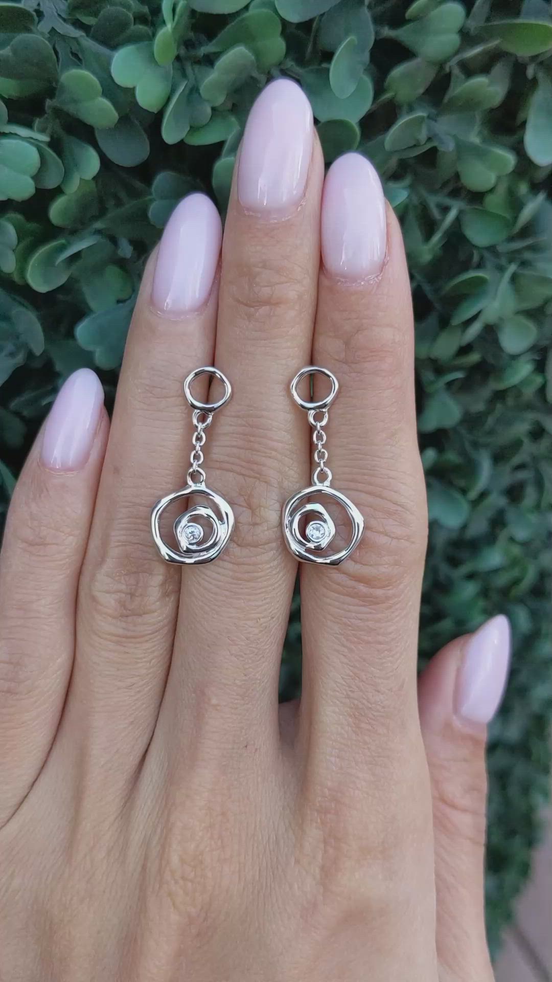 0.08&nbsp;Ct.Tw.Total Carat Weight White Sapphire Bezel Earrings, Silver Size Video