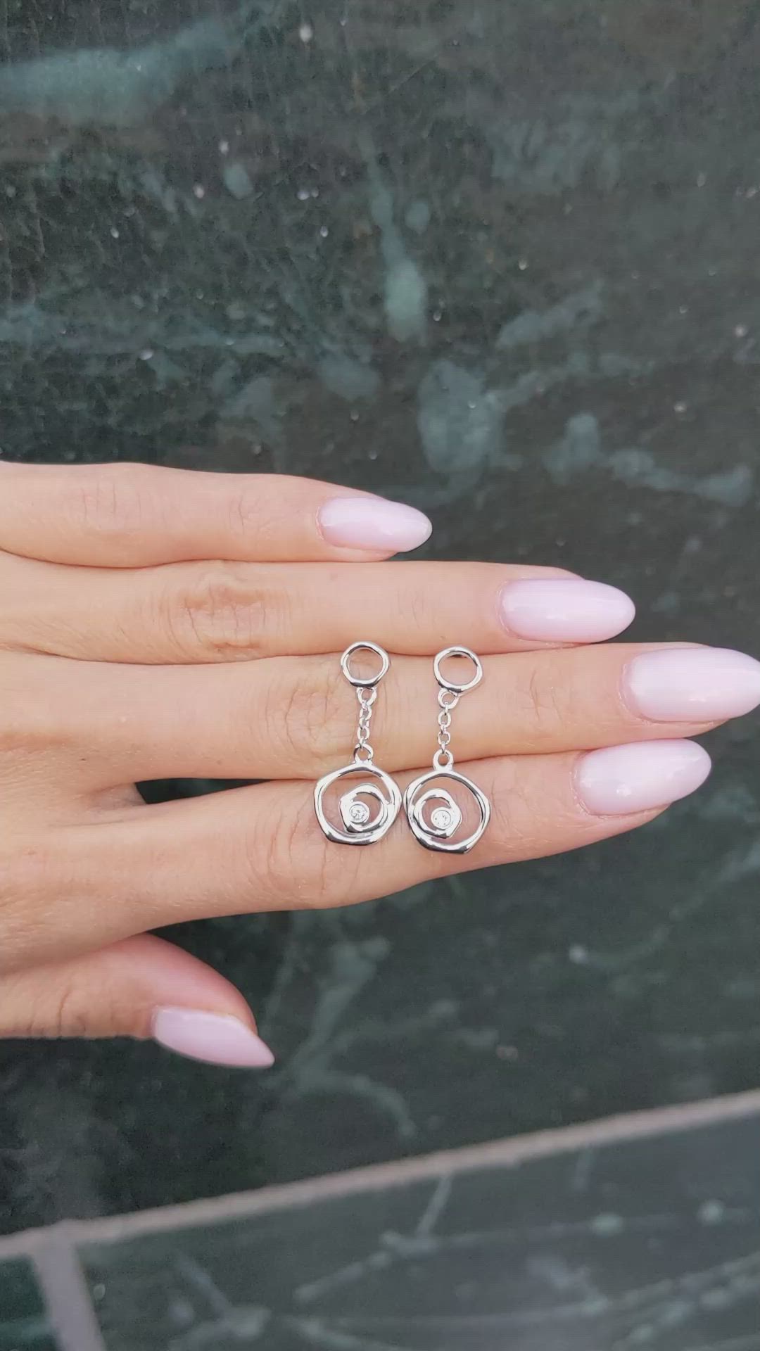 0.08&nbsp;Ct.Tw.Total Carat Weight White Sapphire Bezel Earrings, Silver Size Video