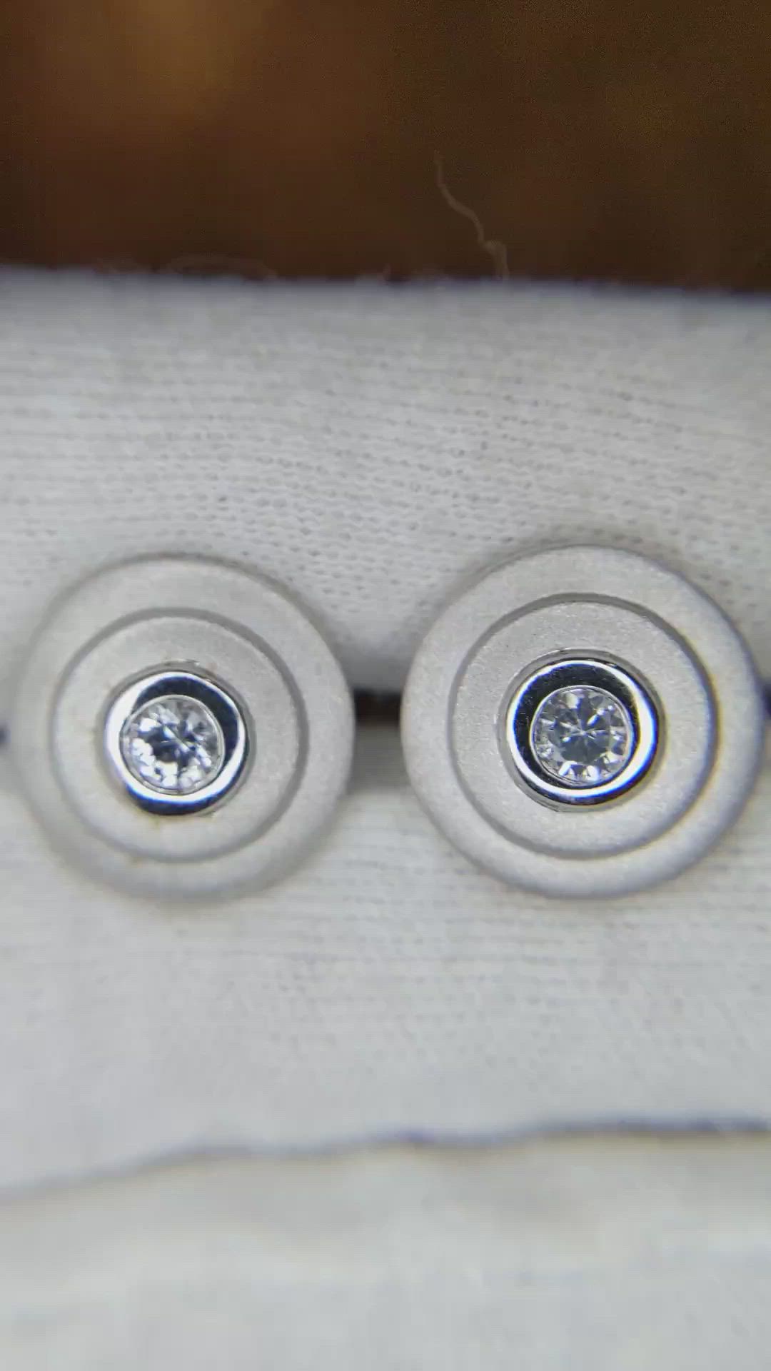 0.50 Ct. White Sapphire Solitaire Cufflink, Silver Size Video
