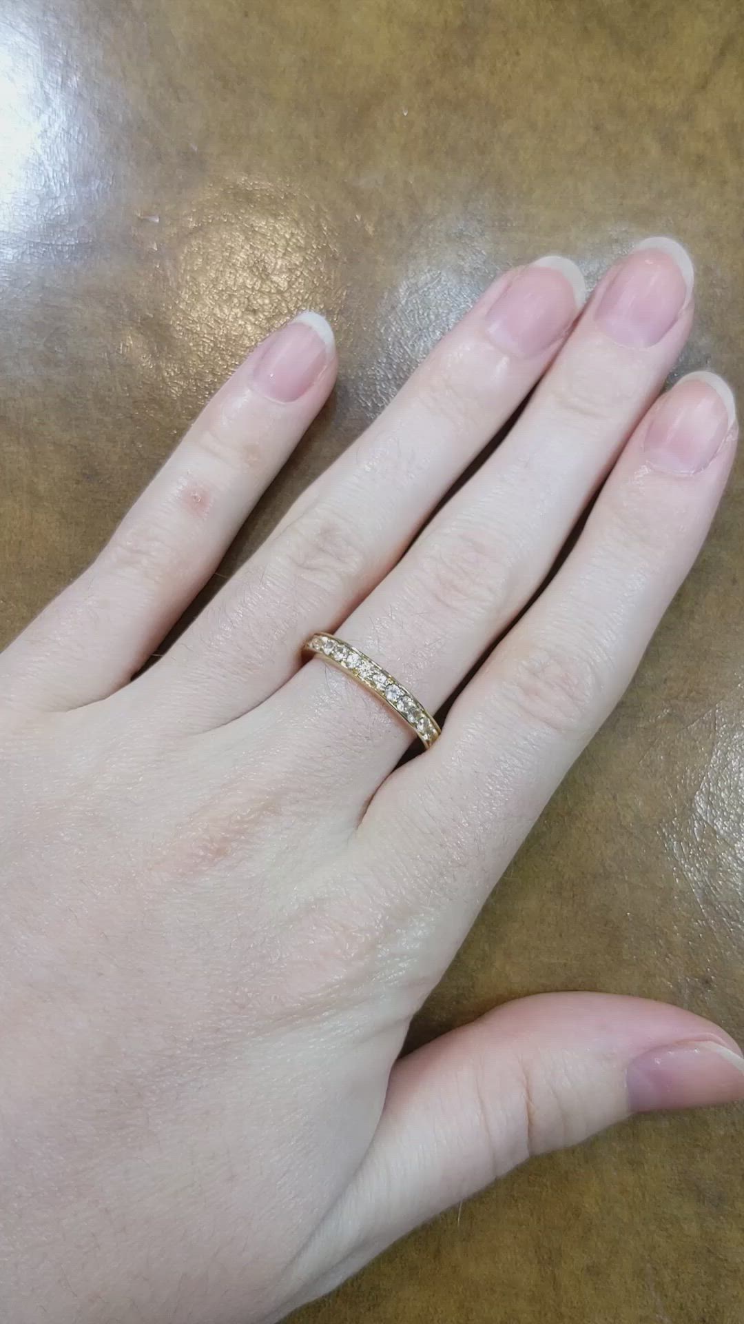 1.60 Ct. White Sapphire Pave Ring, 14K Yellow Gold Size Video