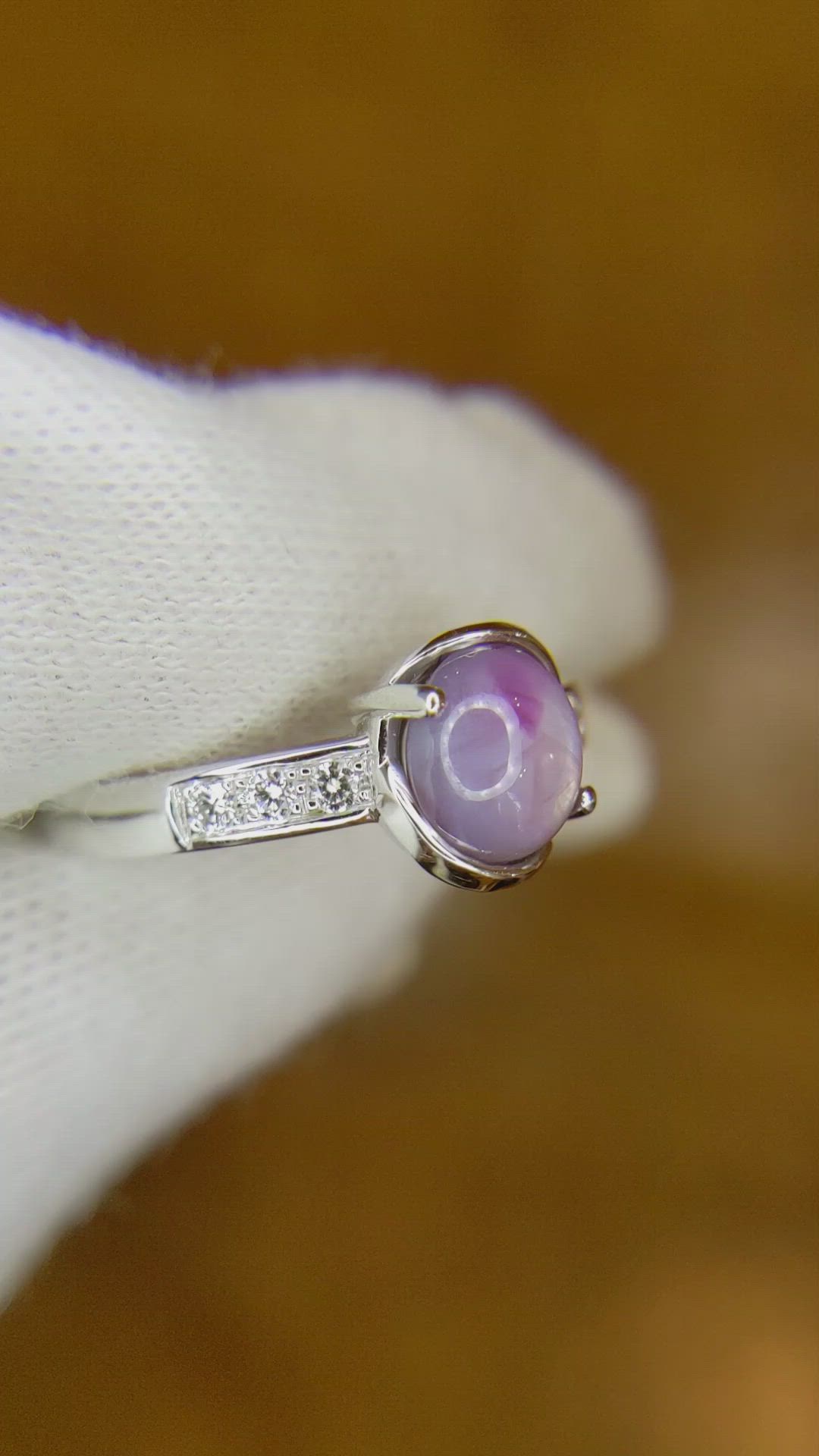 2.20 Ct. Purple Sapphire and Natural Diamond Pave Ring, 14K White Gold Size Video